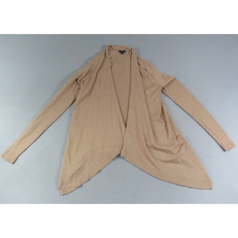 Ann‎ Taylor Wool Blend Women's XS Open Front Ribbed Knit Asymmetrical Cardigan